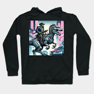 Orc Bounty Hunter riding a robot dinosaur Hoodie